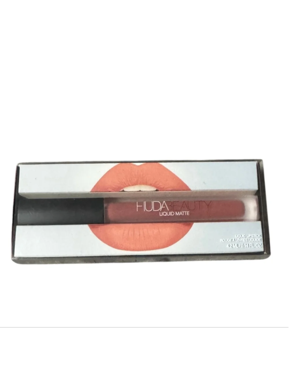 New HUDA BEAUTY Liquid Matte Lipstick in Bombshell nude pink